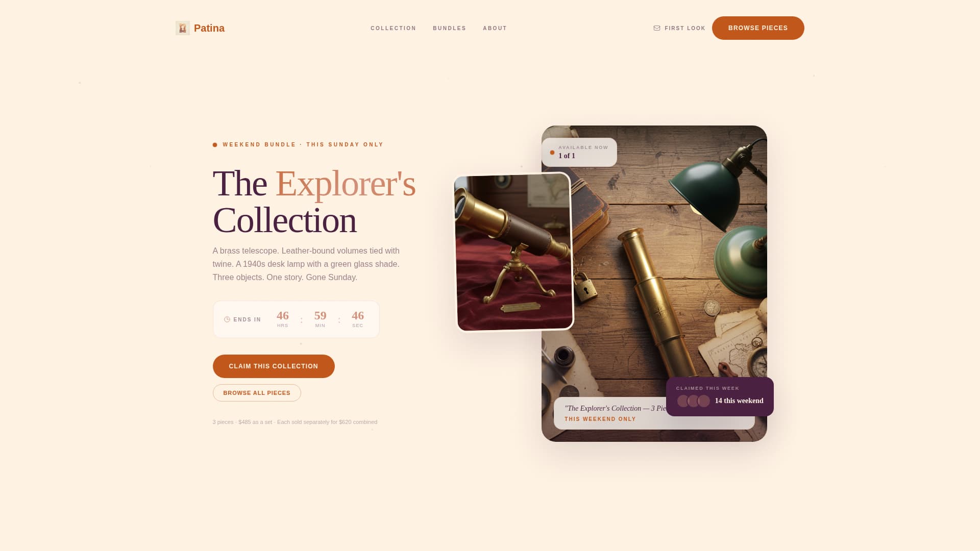 Patina - Nostalgic Antique Landing Page Template