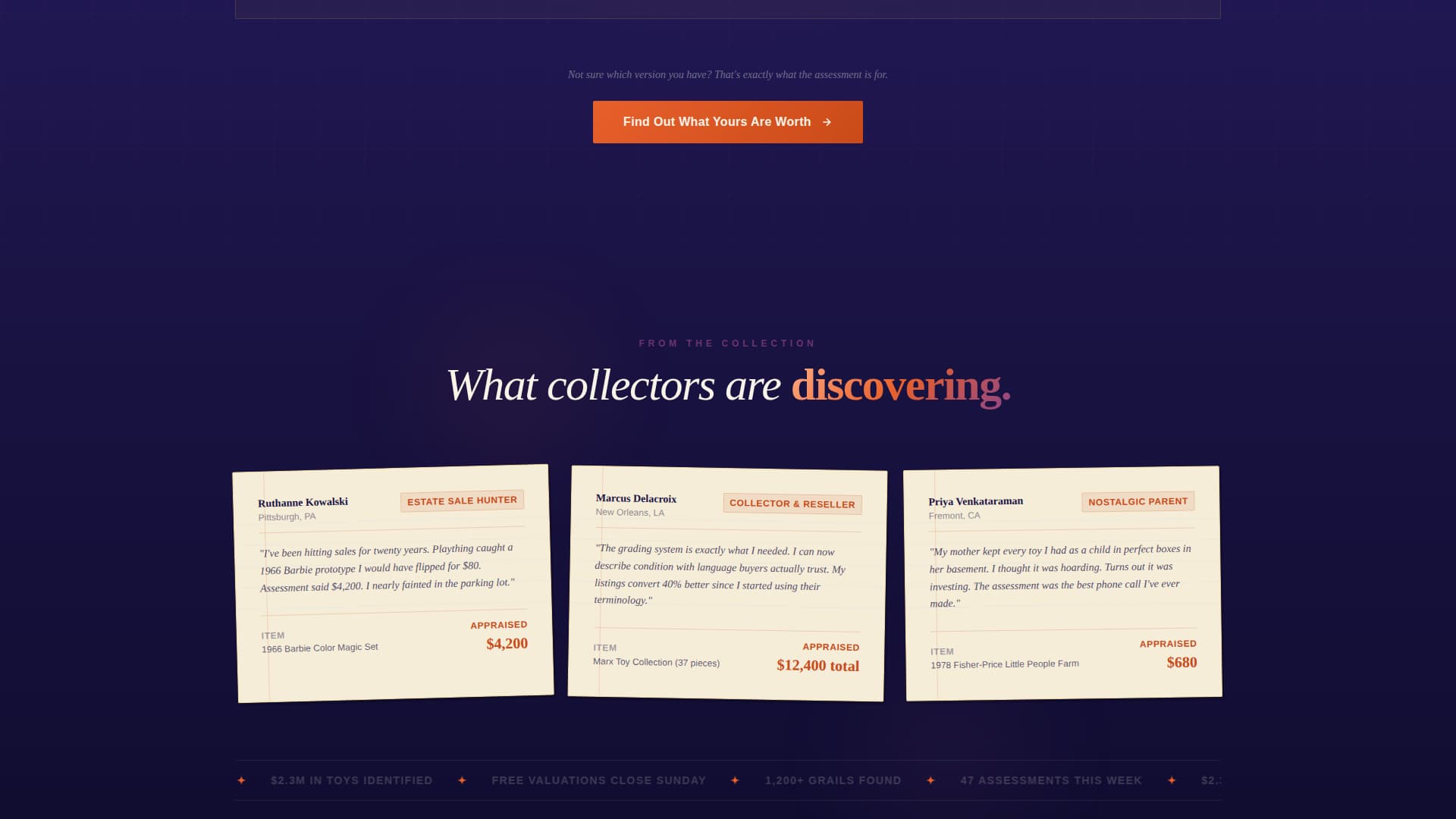 Plaything - Nostalgic Collectibles Landing Page Template
