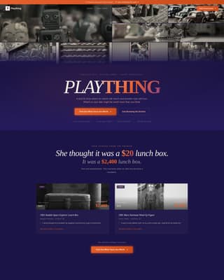 Plaything - Nostalgic Collectibles Landing Page Template