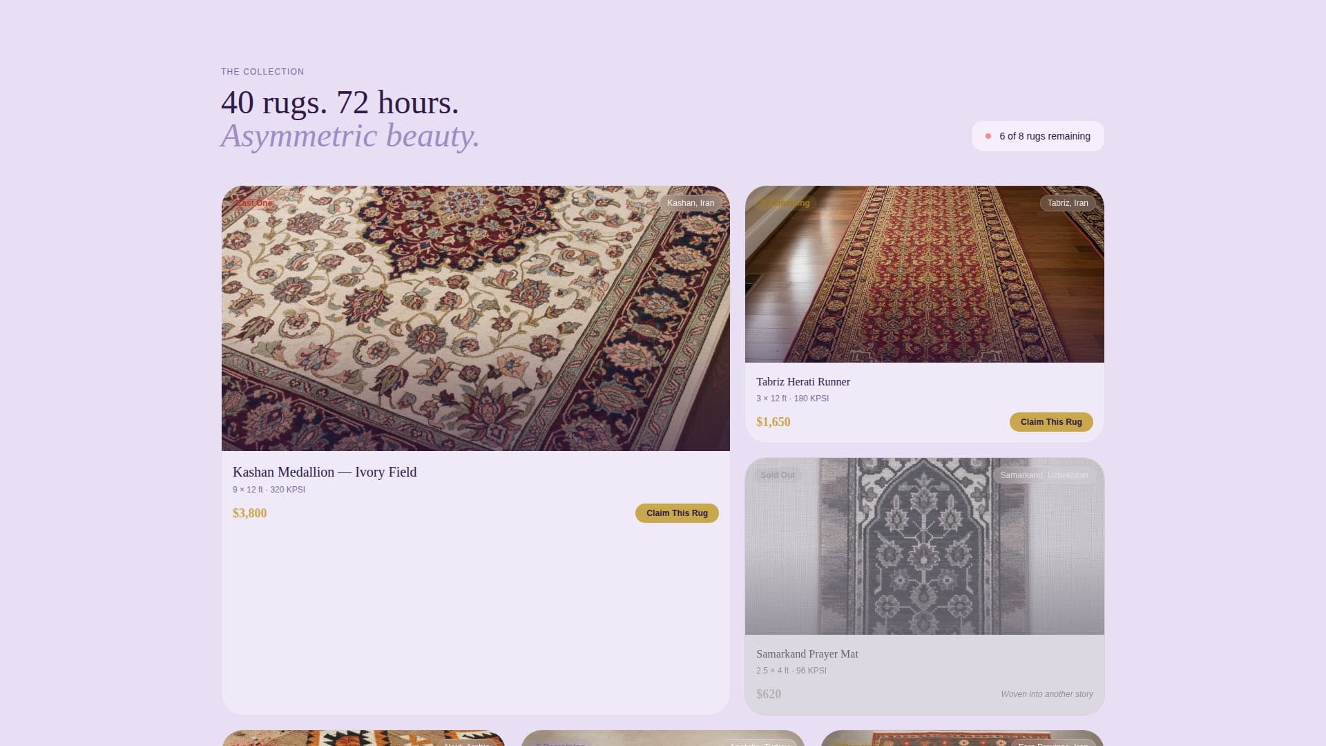 Weave - Timeless Rug Landing Page Template