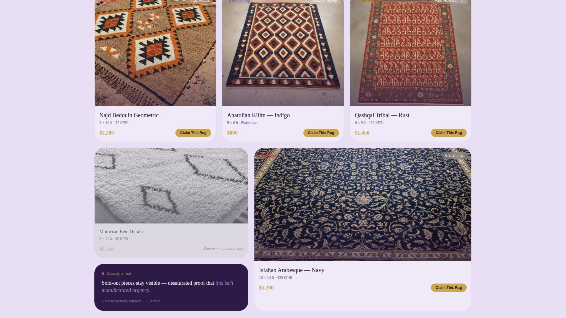 Weave - Timeless Rug Landing Page Template