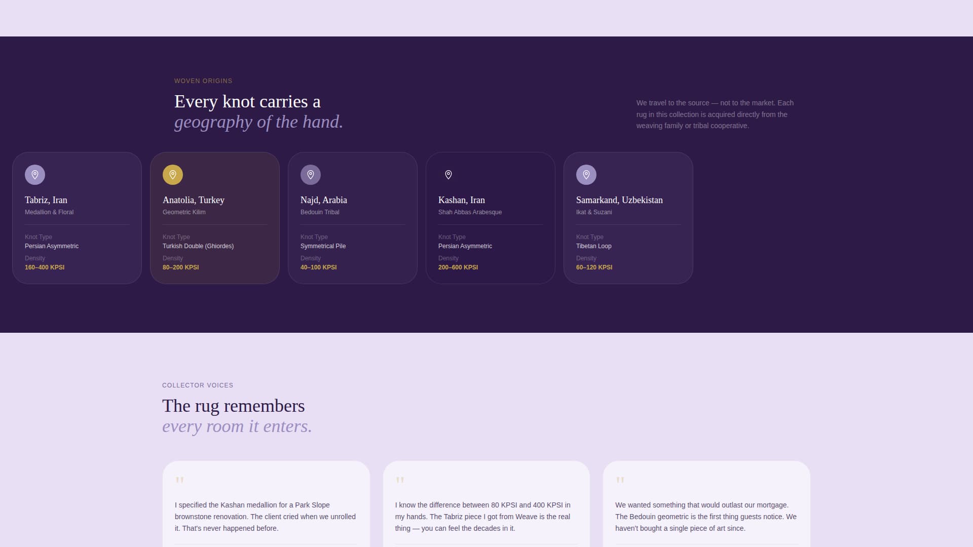 Weave - Timeless Rug Landing Page Template