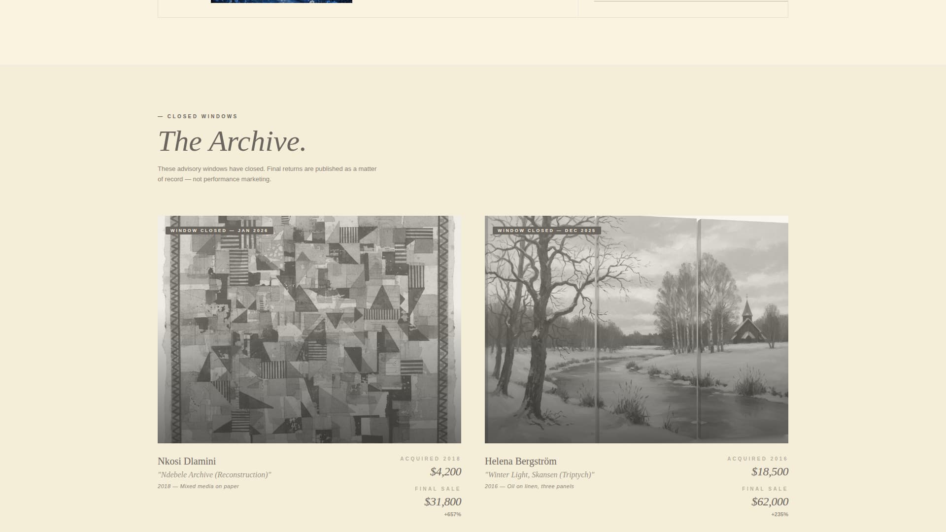 Provenance - Curated Artadvisory Landing Page Template Template | Build ...
