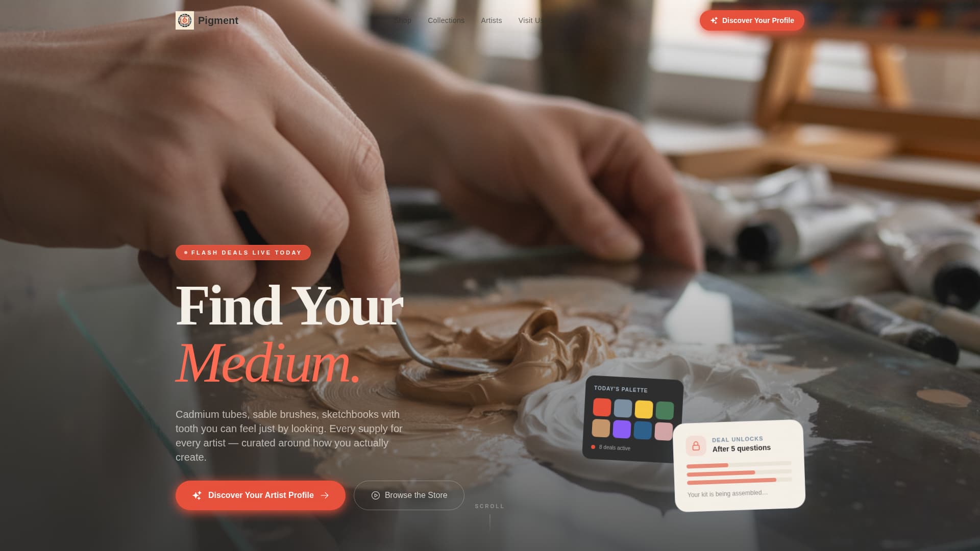 Palette — Curated Art Supplies Landing Page Template
