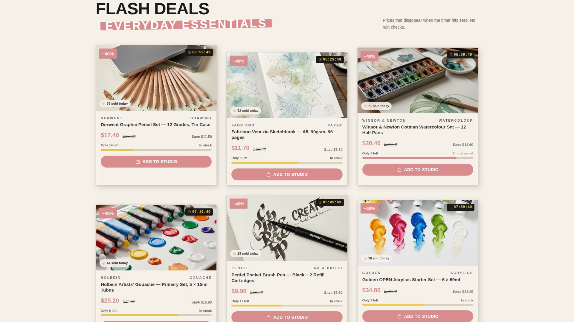 Pigment - Irresistible Artsupply Landing Page Template
