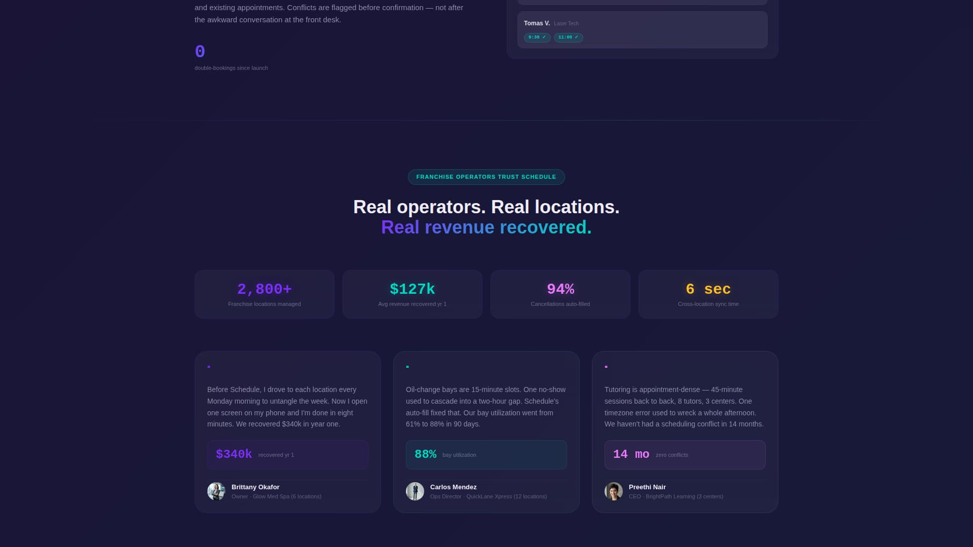 Schedule - Powerful Franchise Landing Page Template
