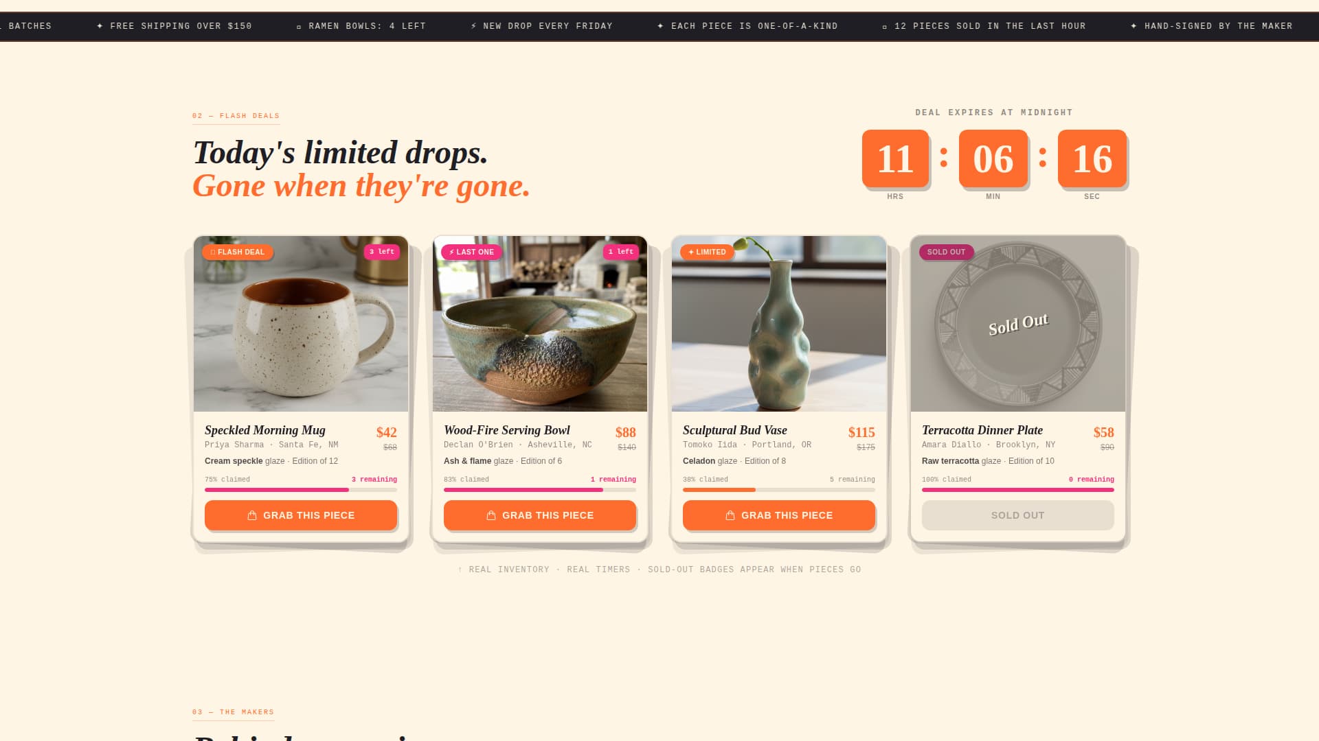Kiln - Handcrafted Ceramics Landing Page Template