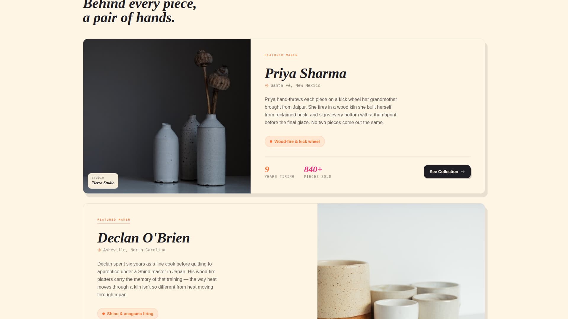 Kiln - Handcrafted Ceramics Landing Page Template