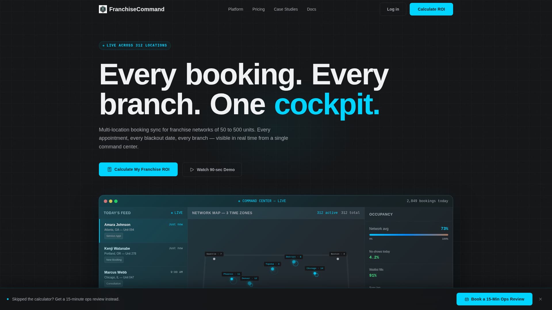 FranchiseCommand - Powerful Booking Landing Page Template