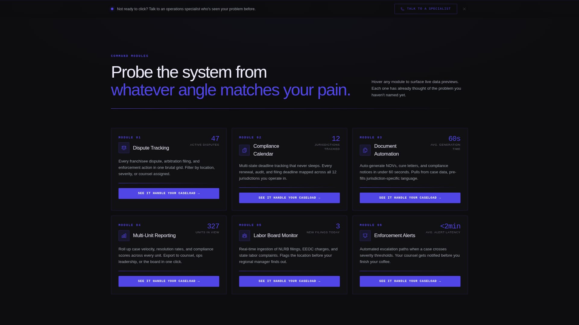 Docket - Brutal Franchise Landing Page Template