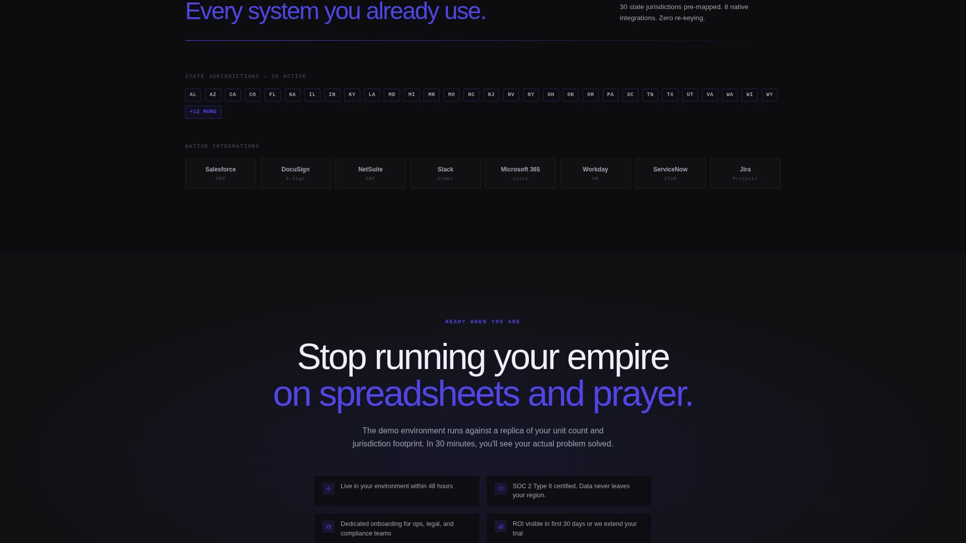 Docket - Brutal Franchise Landing Page Template