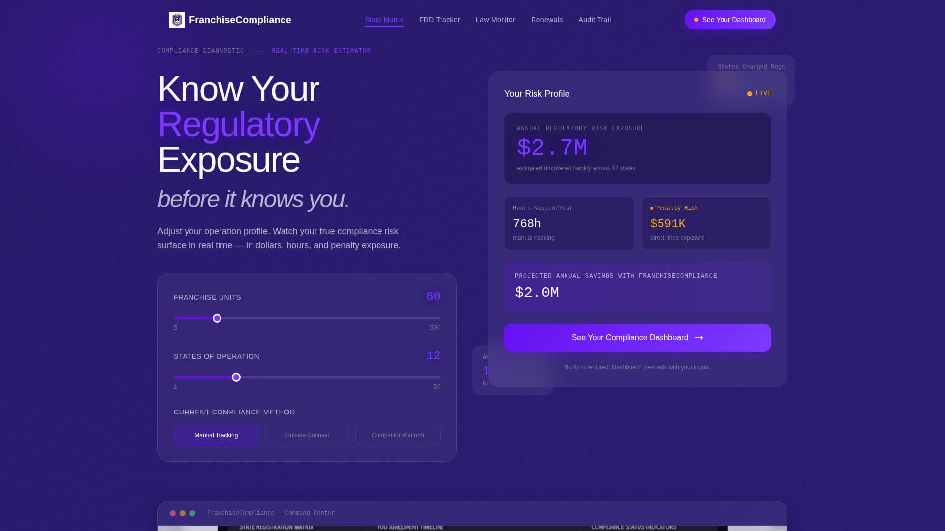 Comply - Authoritative Franchise Compliance Landing Page Template