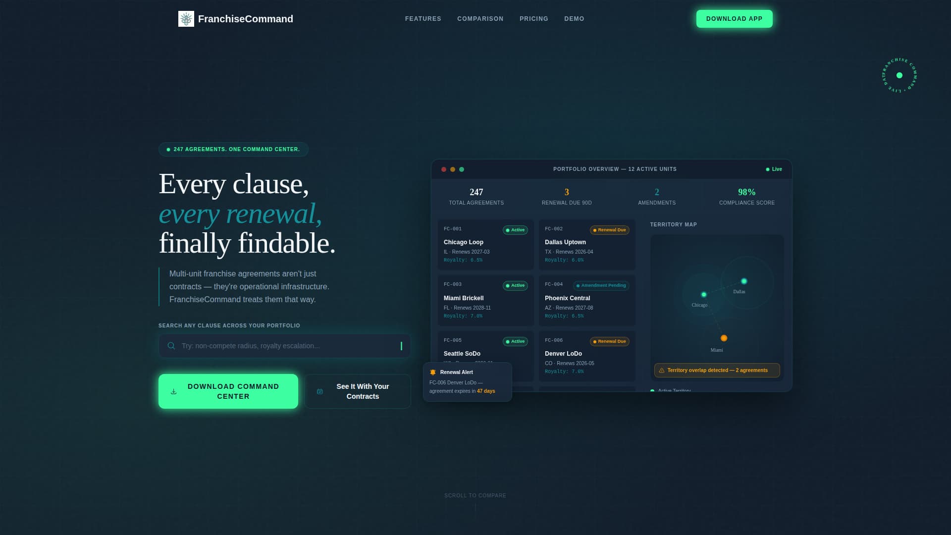 Franchise - Powerful Contract Landing Page Template