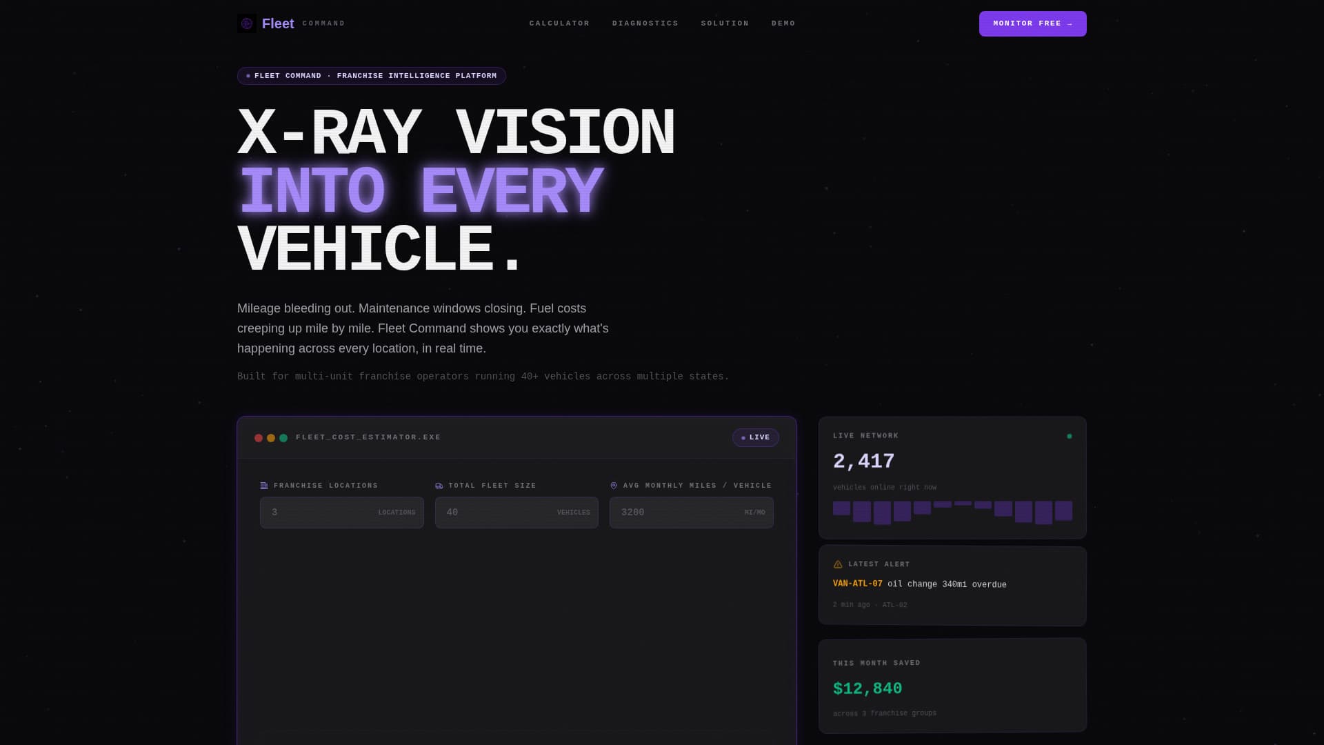 Fleet - Powerful Franchise Fleet Landing Page Template