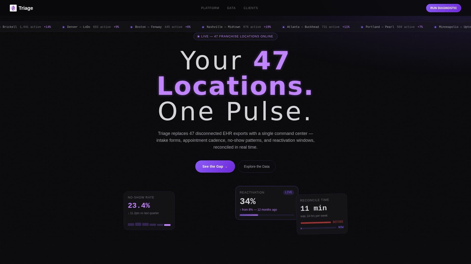 Triage - Powerful Franchise Management Landing Page Template