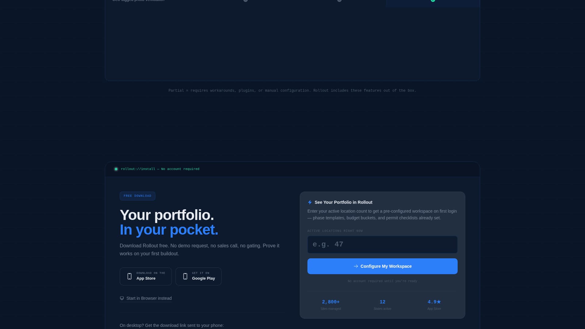 Rollout - Powerful Franchise Management Landing Page Template