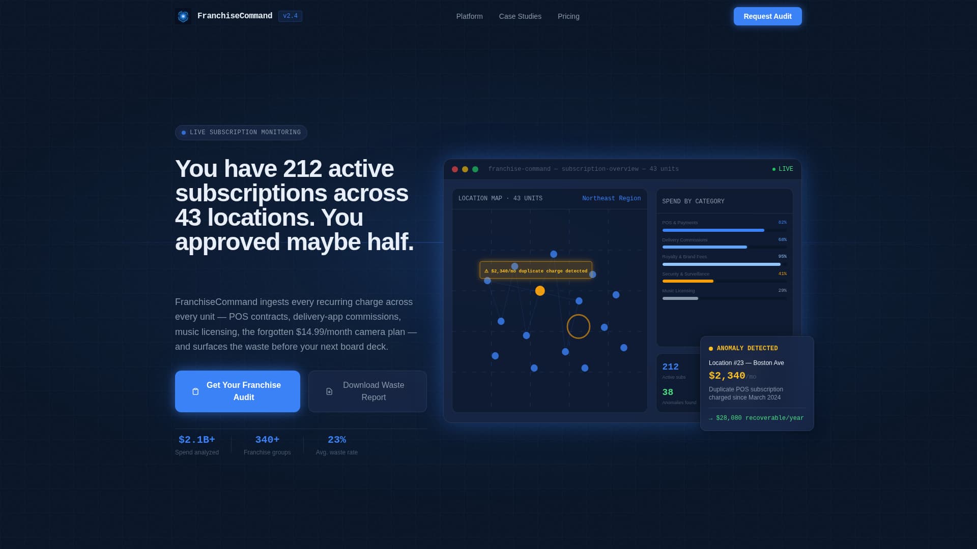 Franchisecommand - Powerful Subscription Landing Page Template