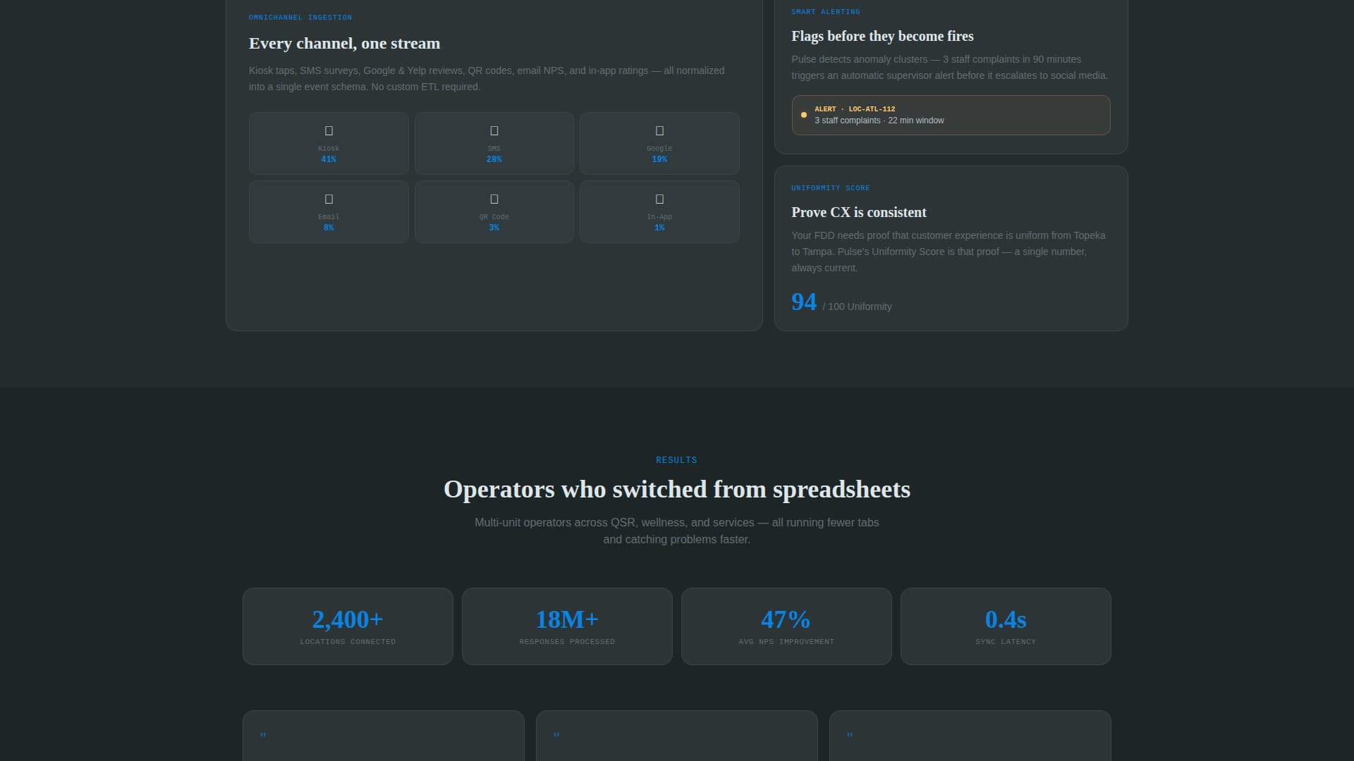 Pulse - Real-Time Franchise Feedback Landing Page Template