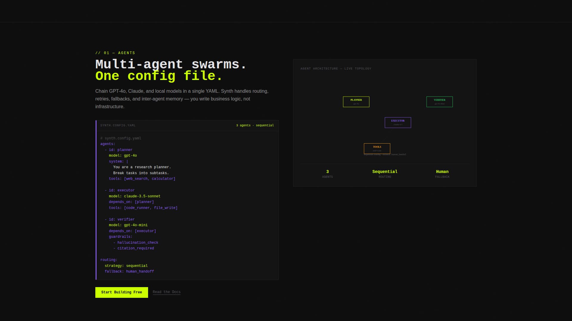 Synth - Powerful AI Agent Landing Page Template