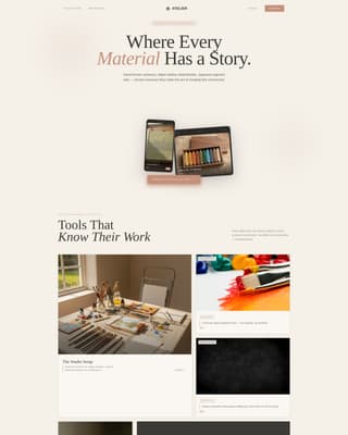 Atelier - Curated Artisan Landing Page Template