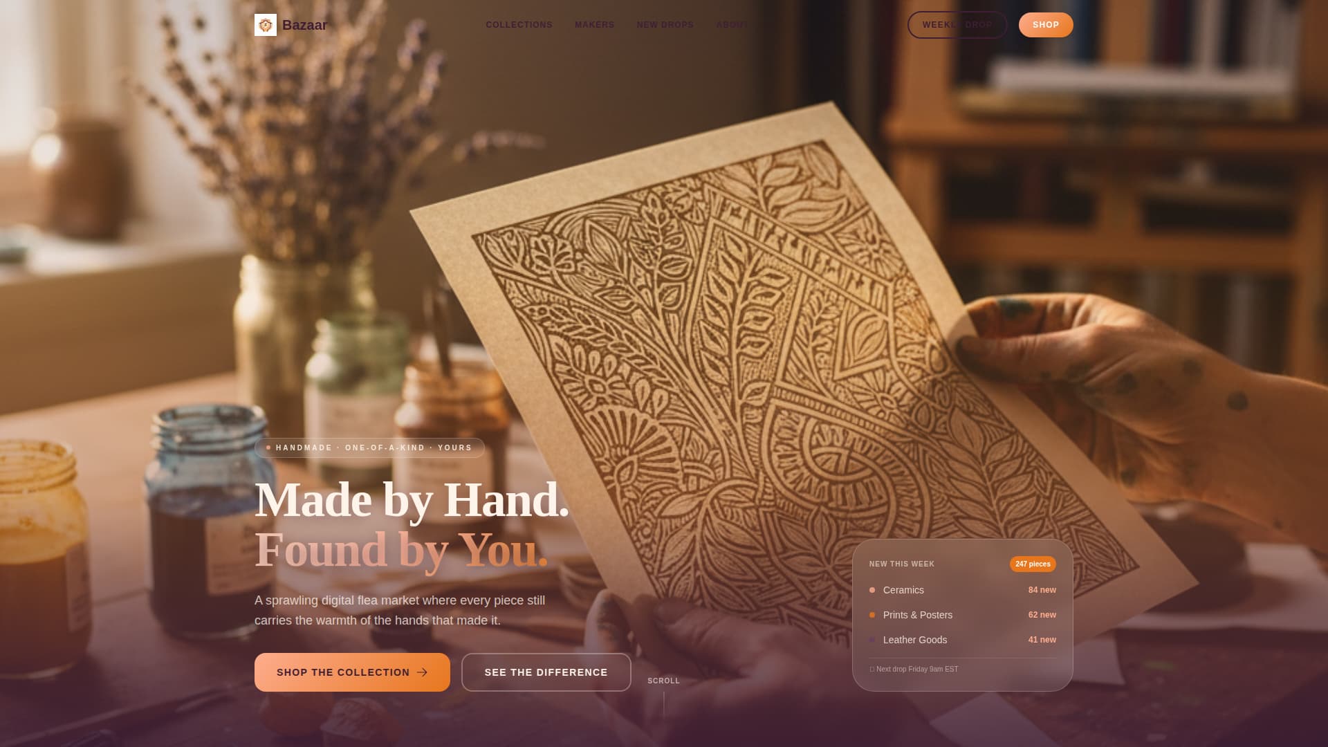 Bazaar - Handcrafted Artisan Landing Page Template