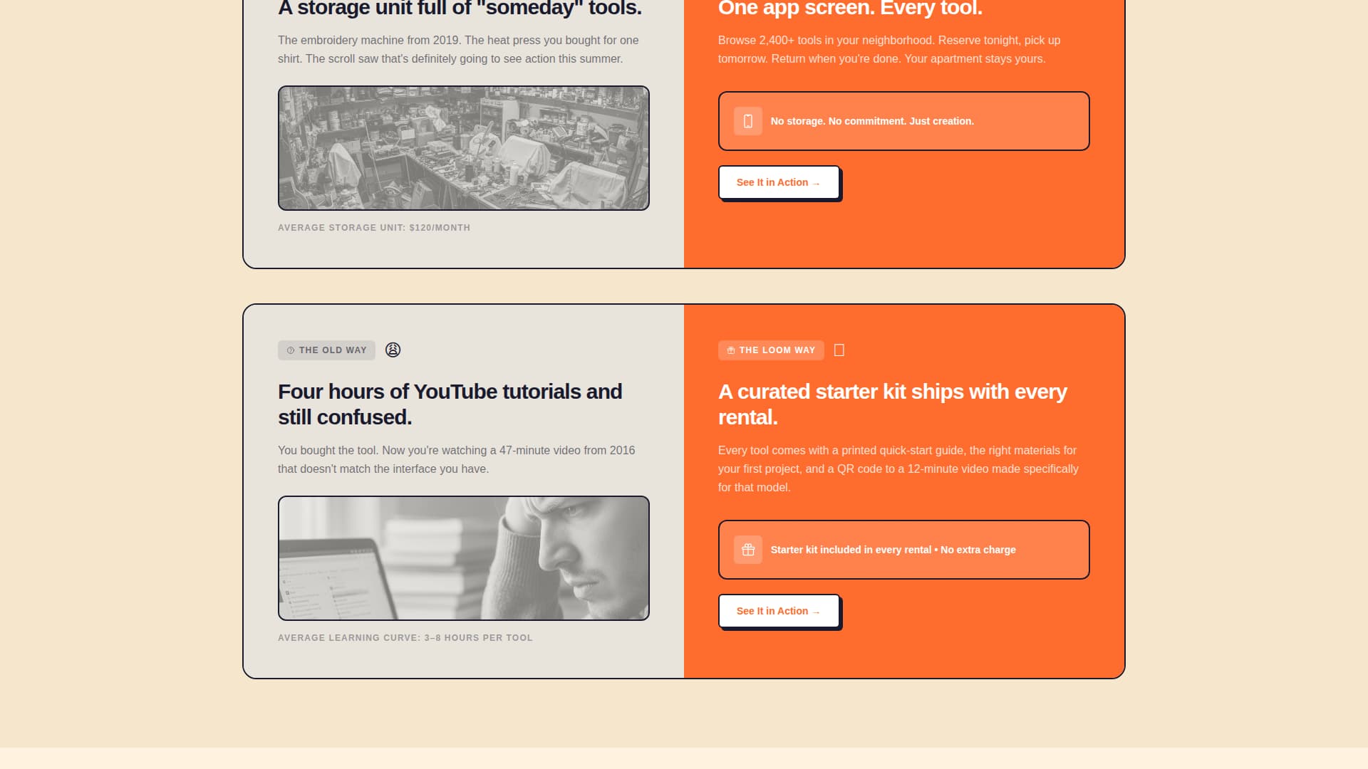 Loom - Thrilling Craftrental Landing Page Template