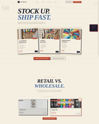 Stockroom - Wholesale Artsandcrafts Landing Page Template