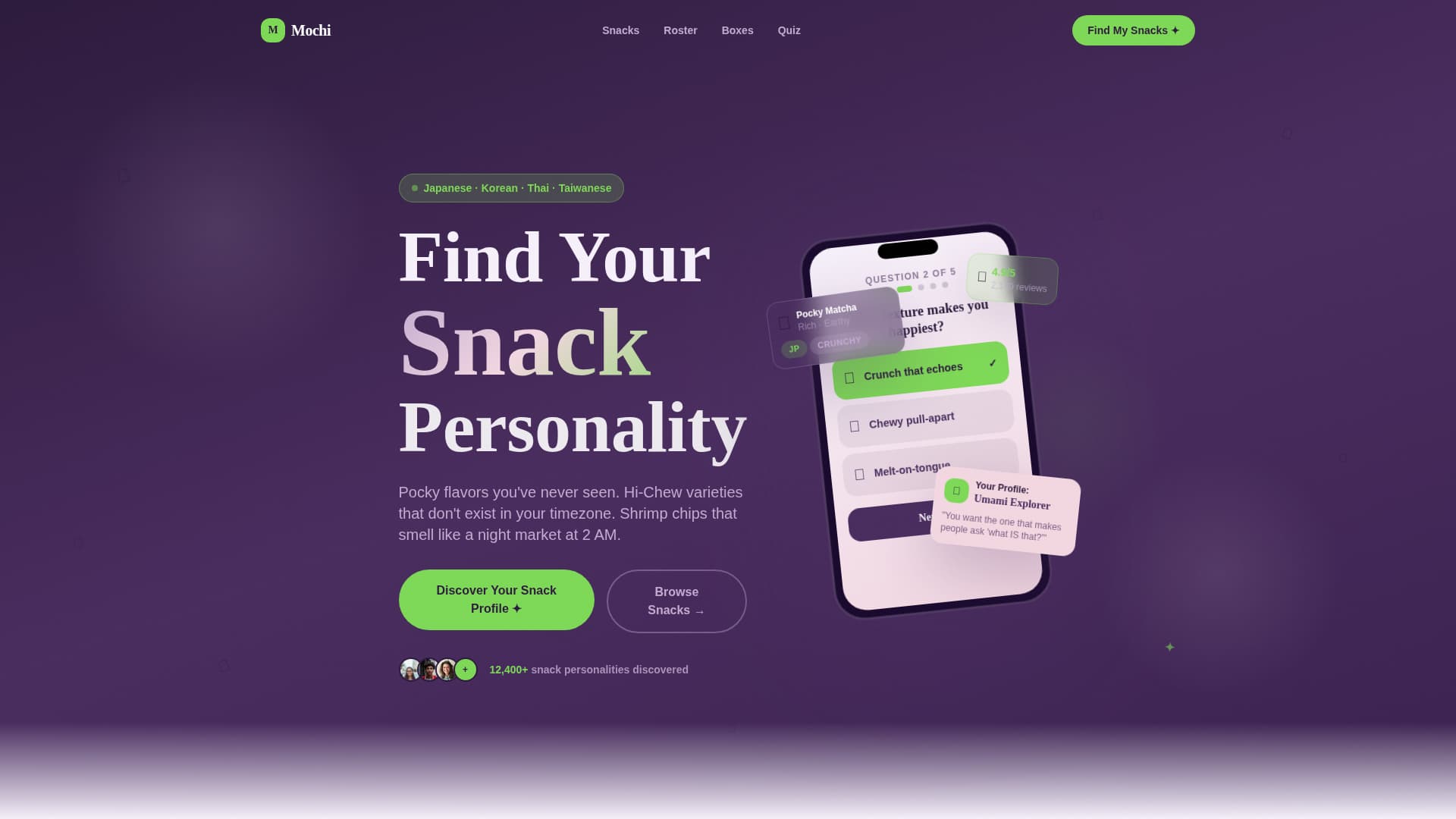 Mochi - Irresistible Snackshop Landing Page Template