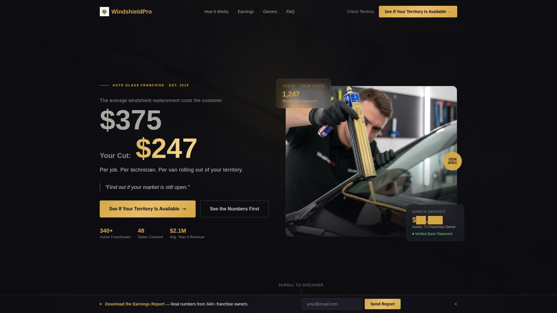 Windshield - Highprofit Franchise Landing Page Template