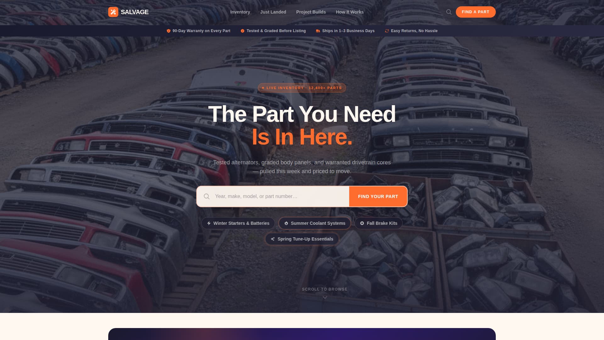 Salvage - Highvoltage Autoparts Landing Page Template