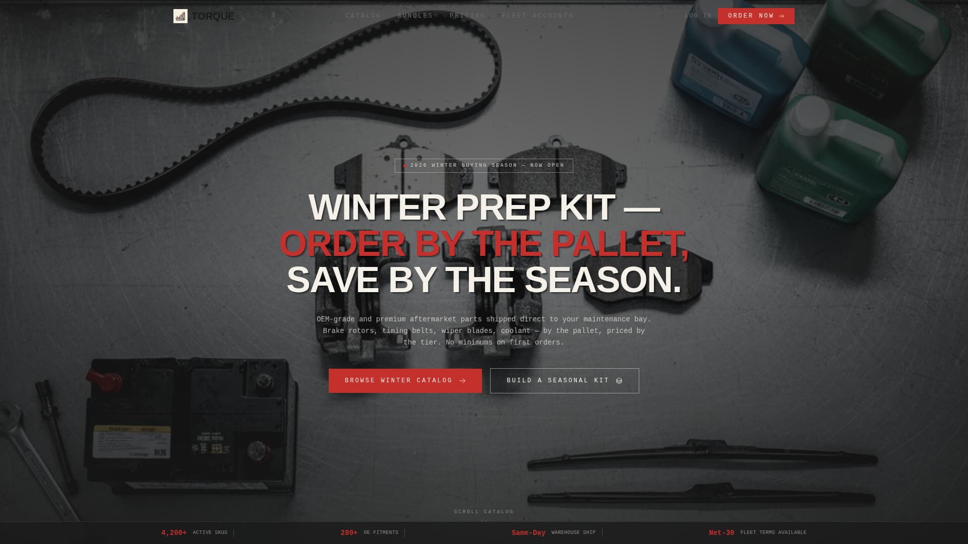 Torque - Authoritative Autoparts Landing Page Template