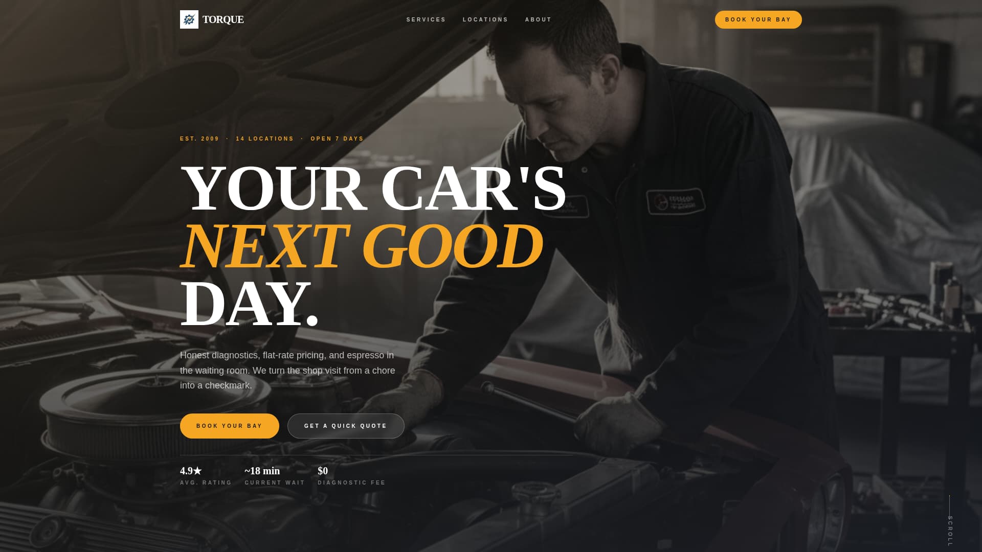 Engine — Dependable Auto Repair Landing Page Template