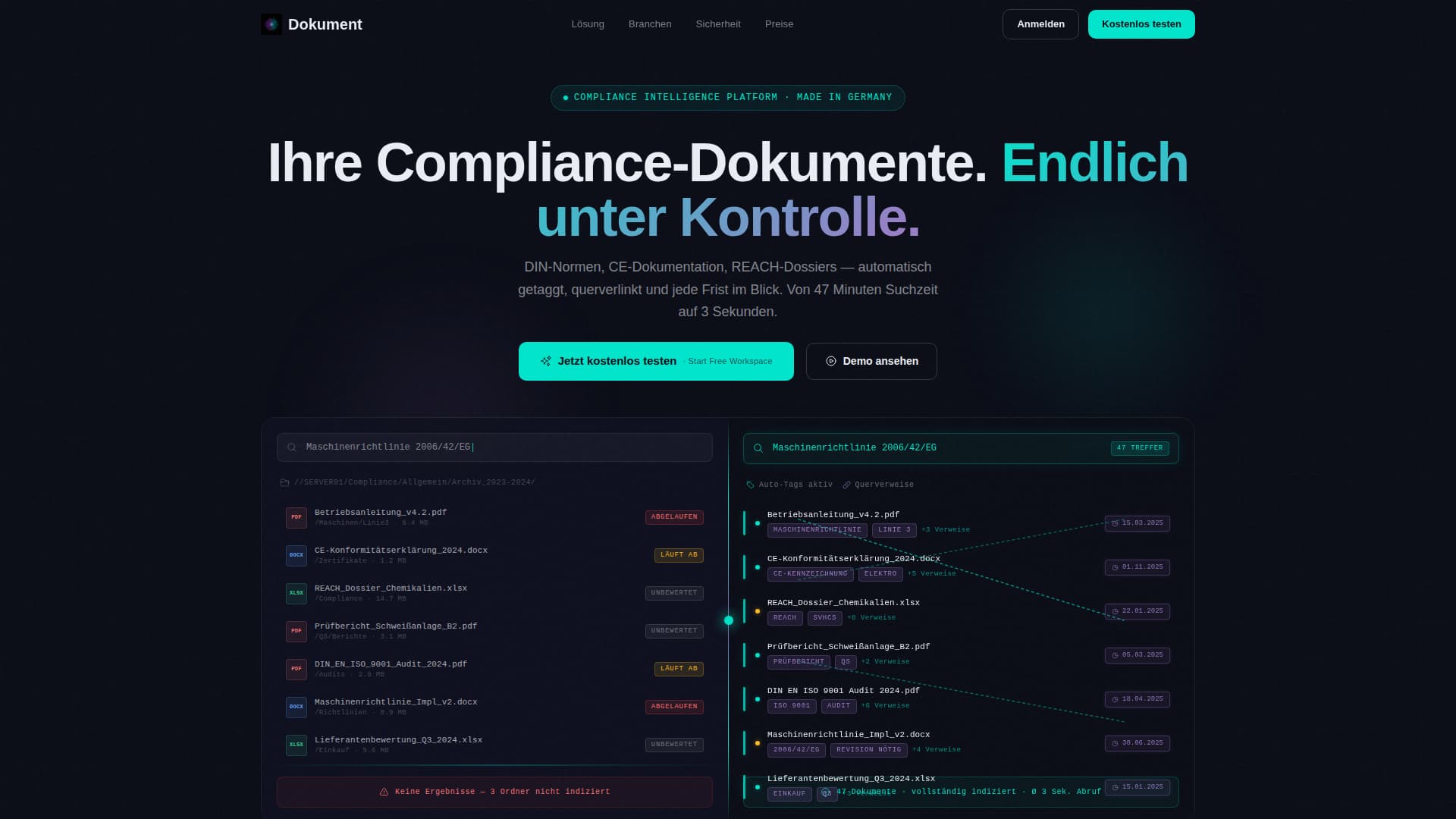 Dokument - Precision Compliance Landing Page Template