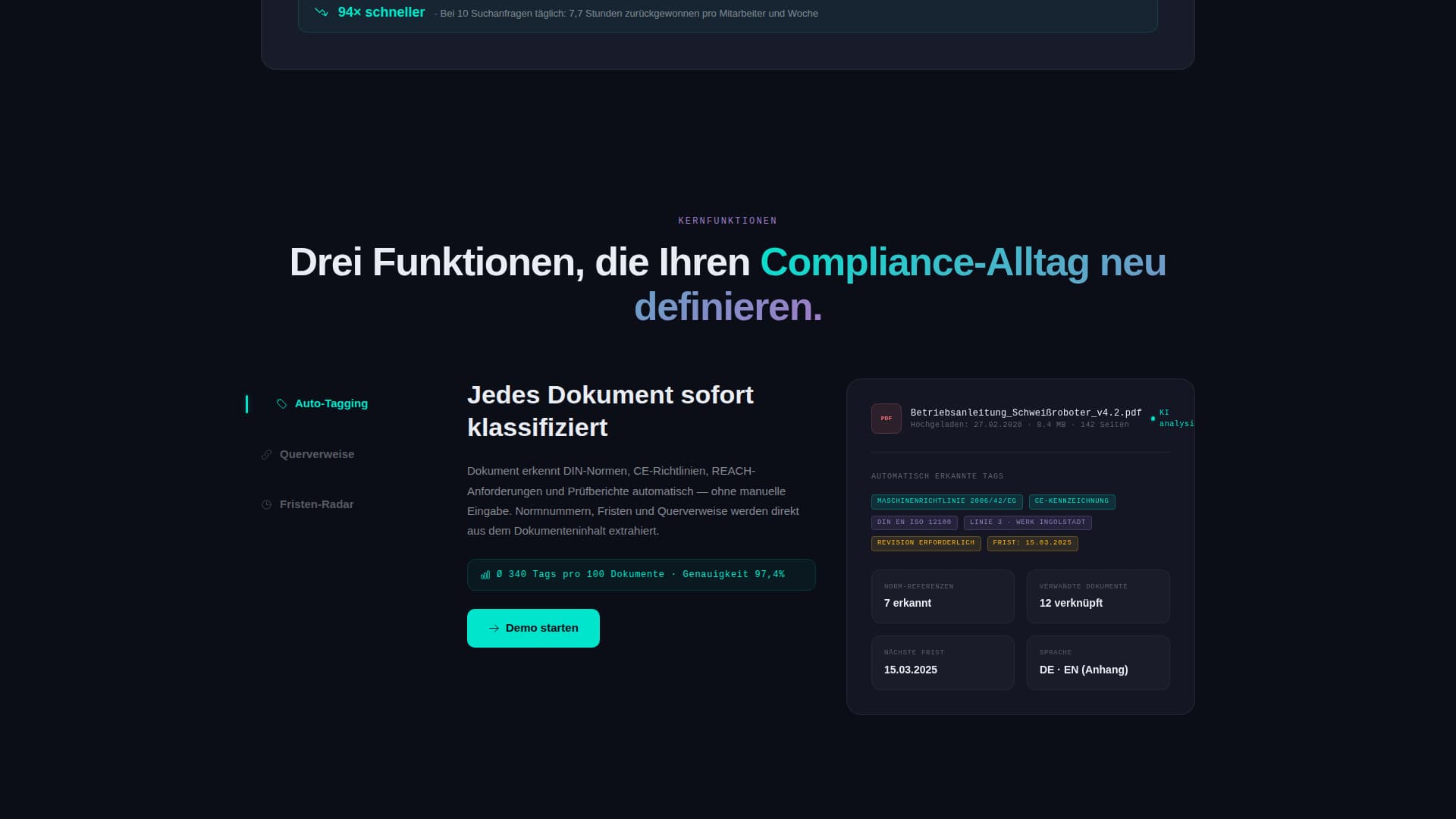 Dokument - Precision Compliance Landing Page Template