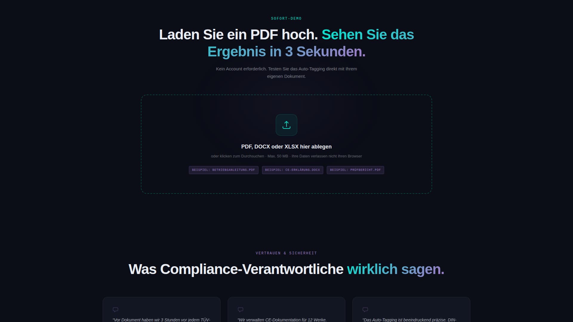 Dokument - Precision Compliance Landing Page Template