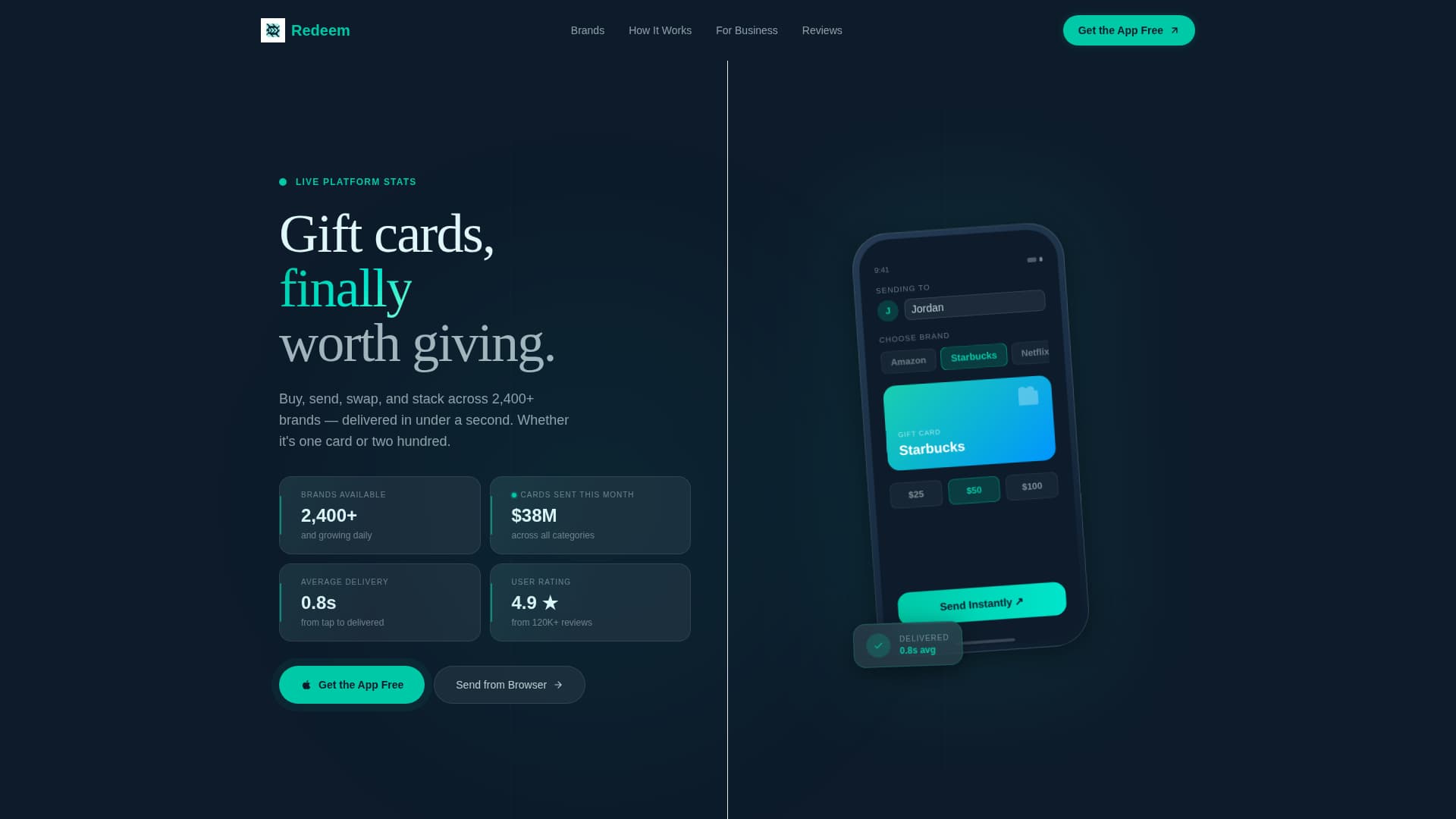 Redeem - Instant Giftcard Landing Page Template