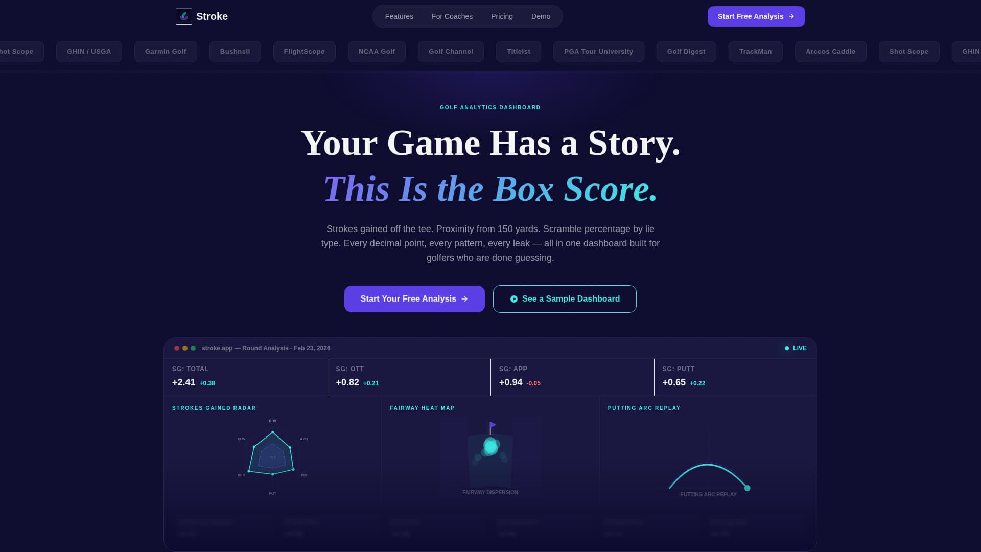 Stroke - Precision Golf Landing Page Template