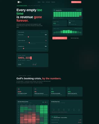 Tee - Dynamic Golf Booking Landing Page Template