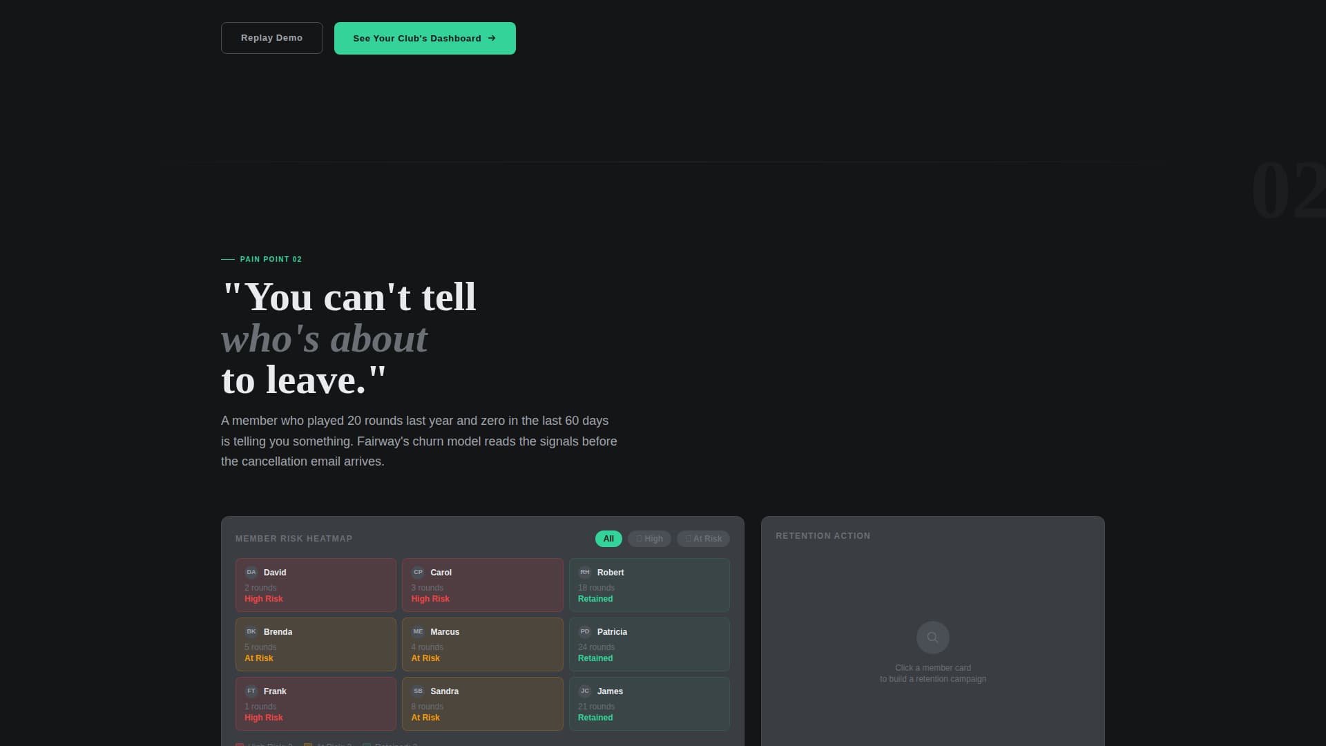 Fairway - Powerful Golf CRM Landing Page Template