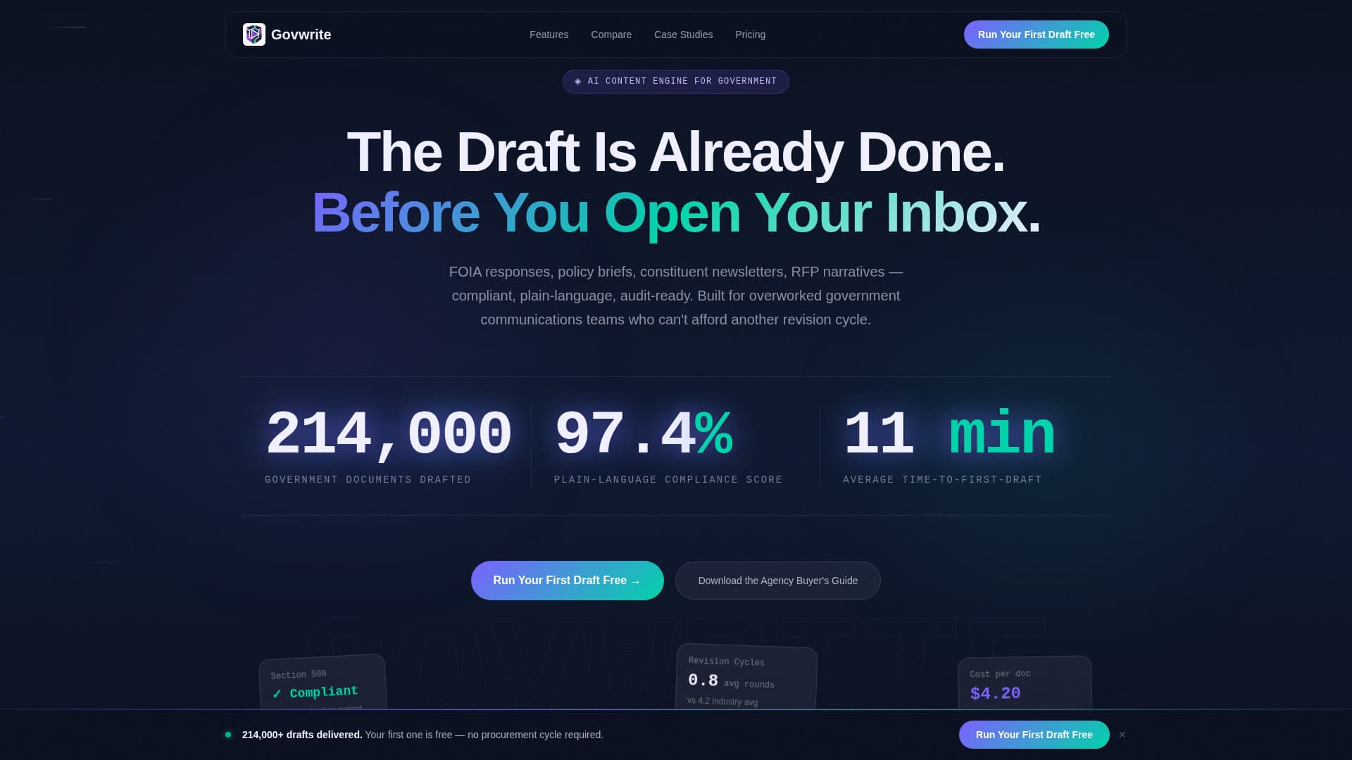 Govwrite - Powerful Government Landing Page Template