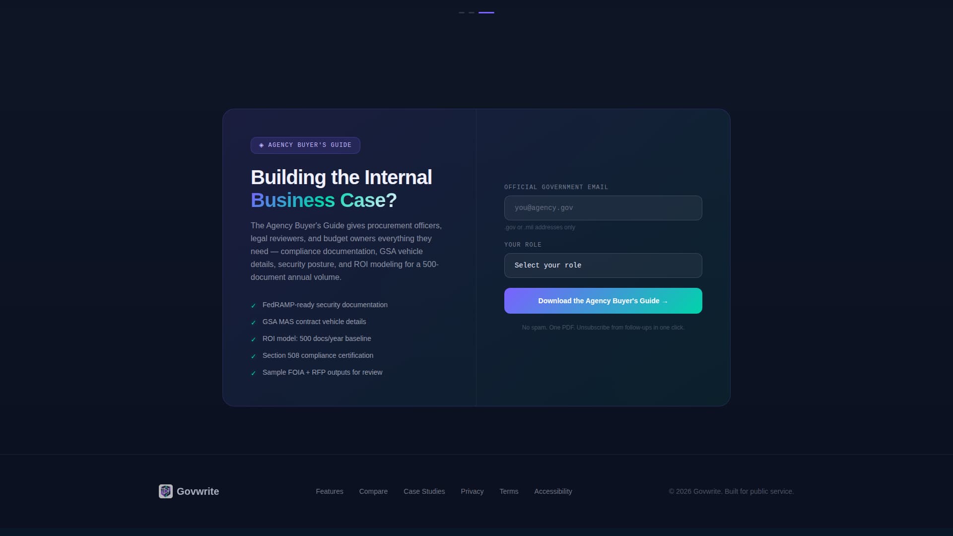 Govwrite - Powerful Government Landing Page Template