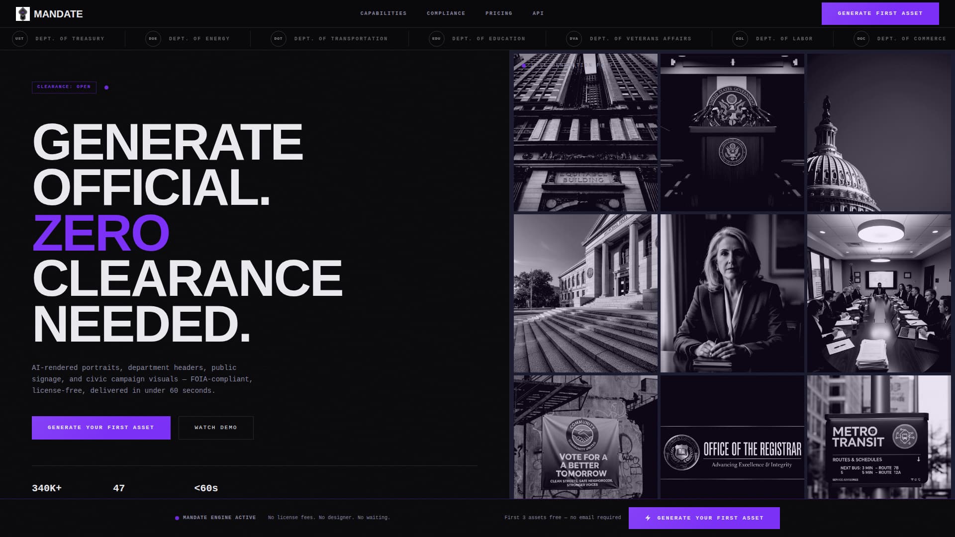 Mandate - Sovereign Government Landing Page Template