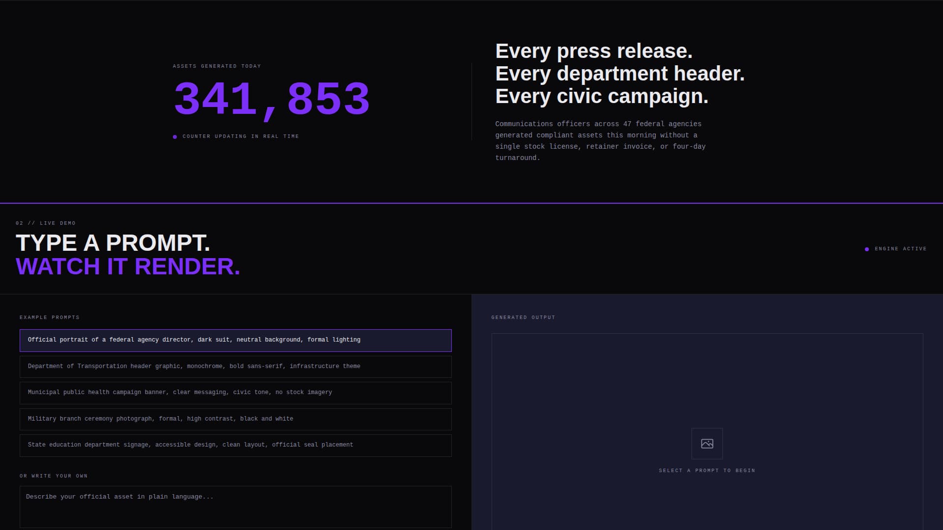 Mandate - Sovereign Government Landing Page Template