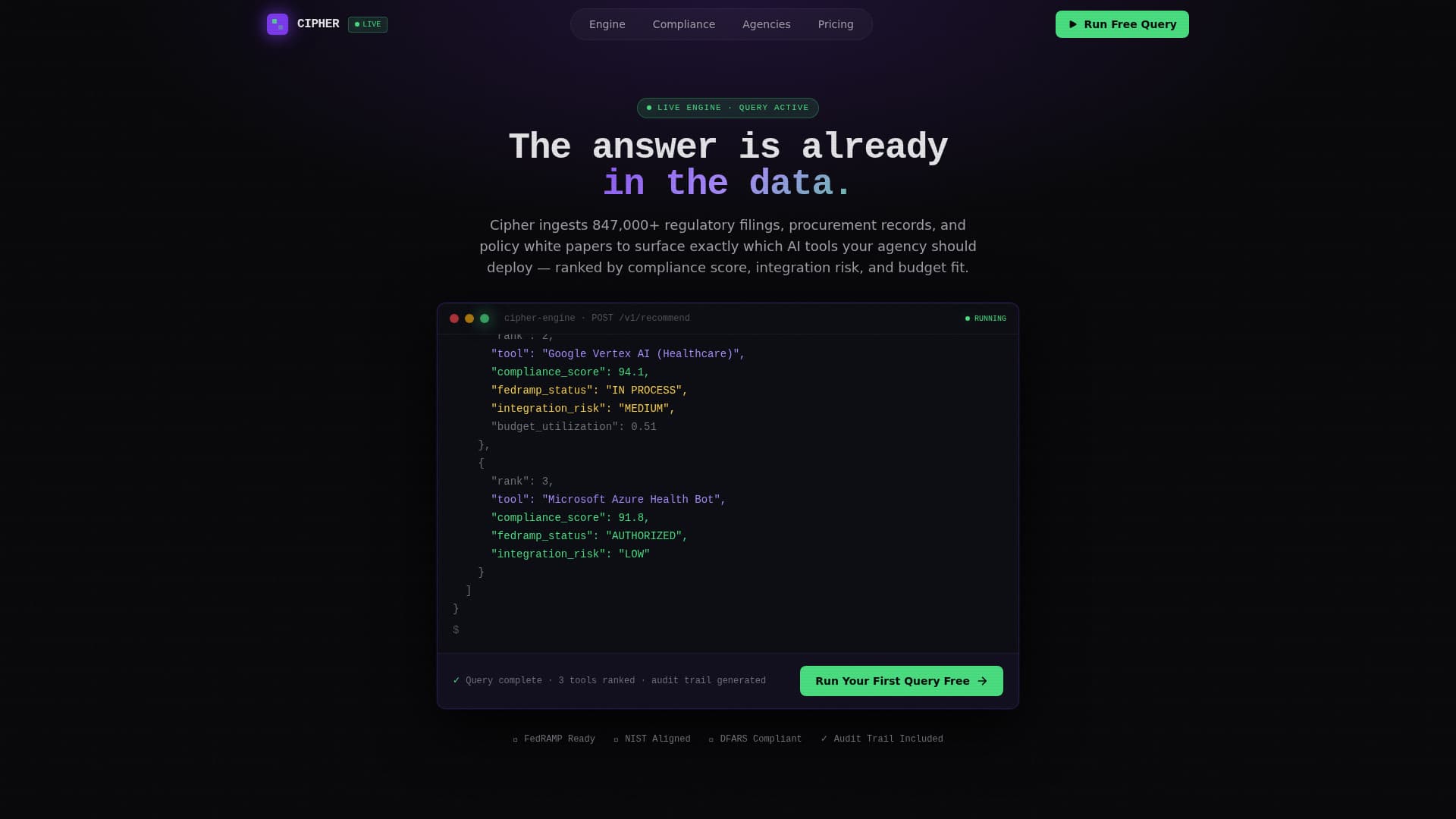 Cipher - Intelligent Government Landing Page Template