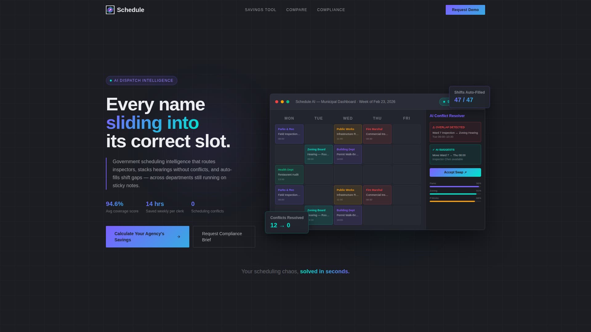 Schedule - Intelligent Government Landing Page Template