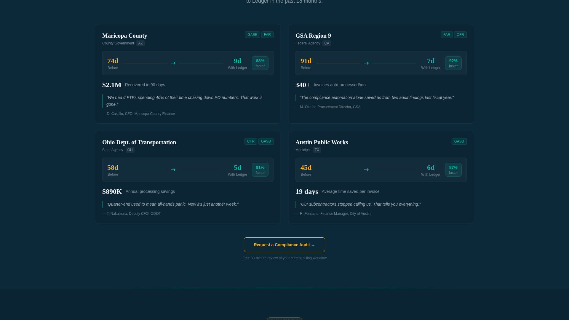 Ledger - Streamlined Government Landing Page Template