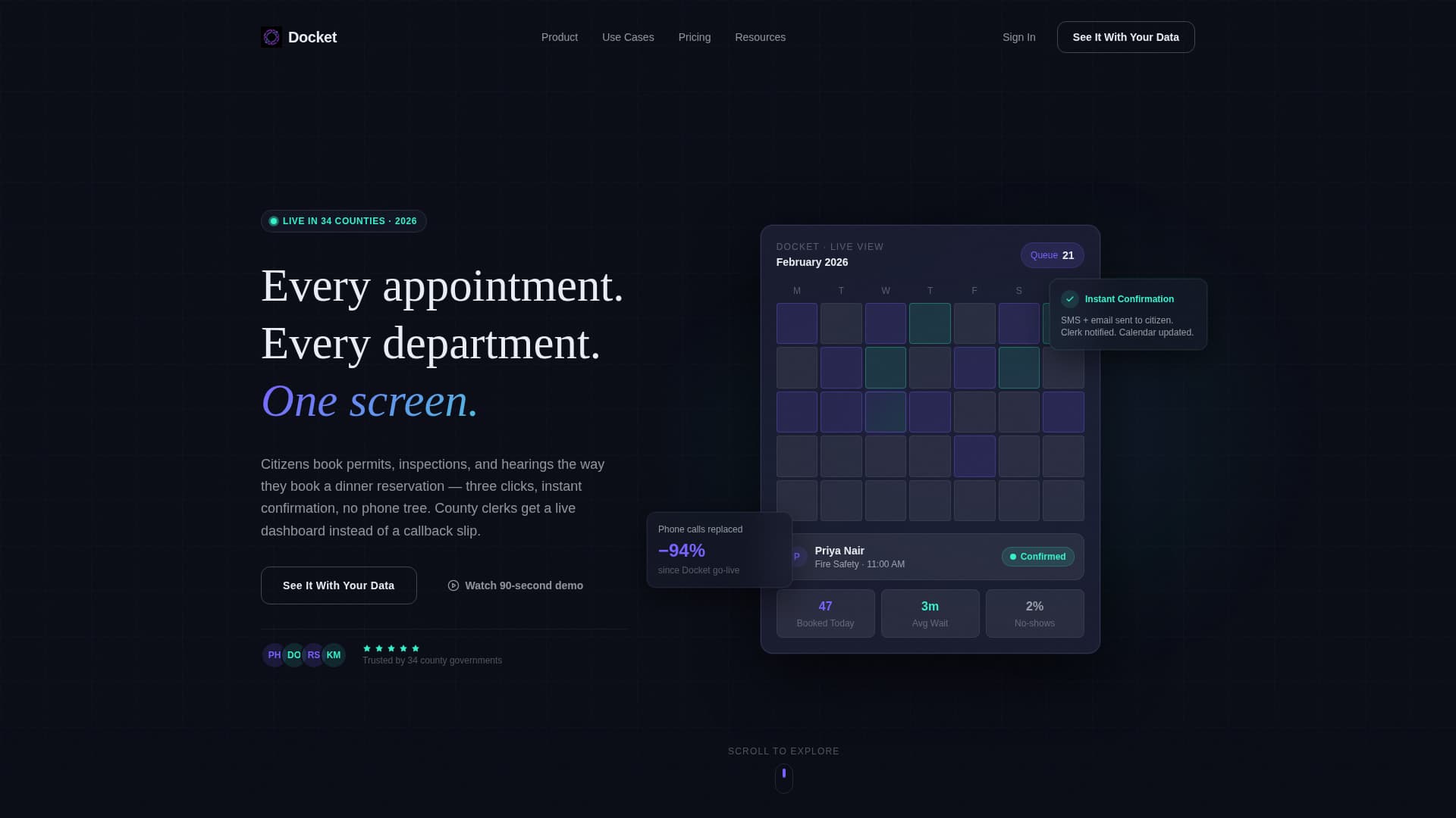 Docket - Seamless Government Landing Page Template