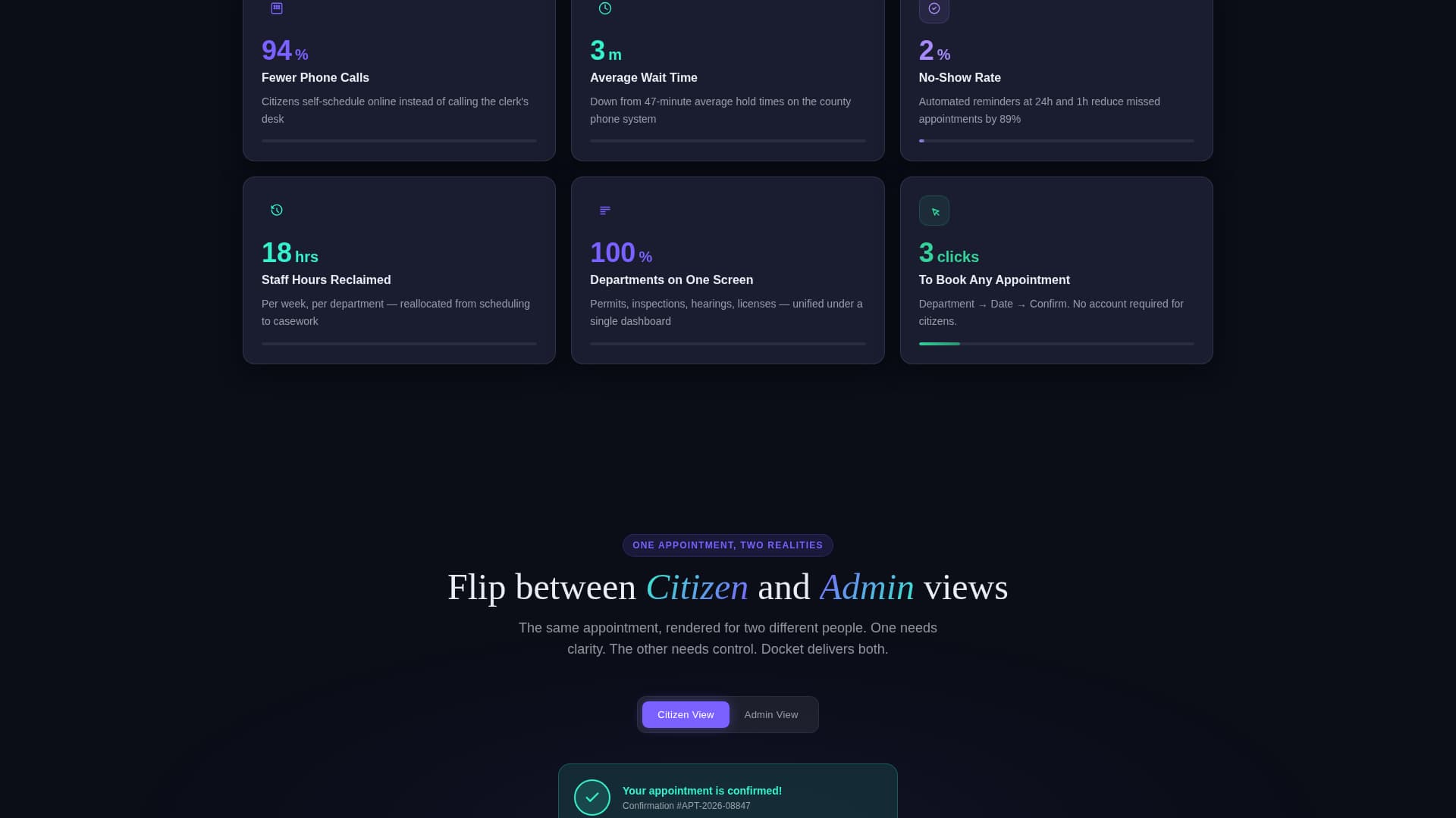 Docket - Seamless Government Landing Page Template