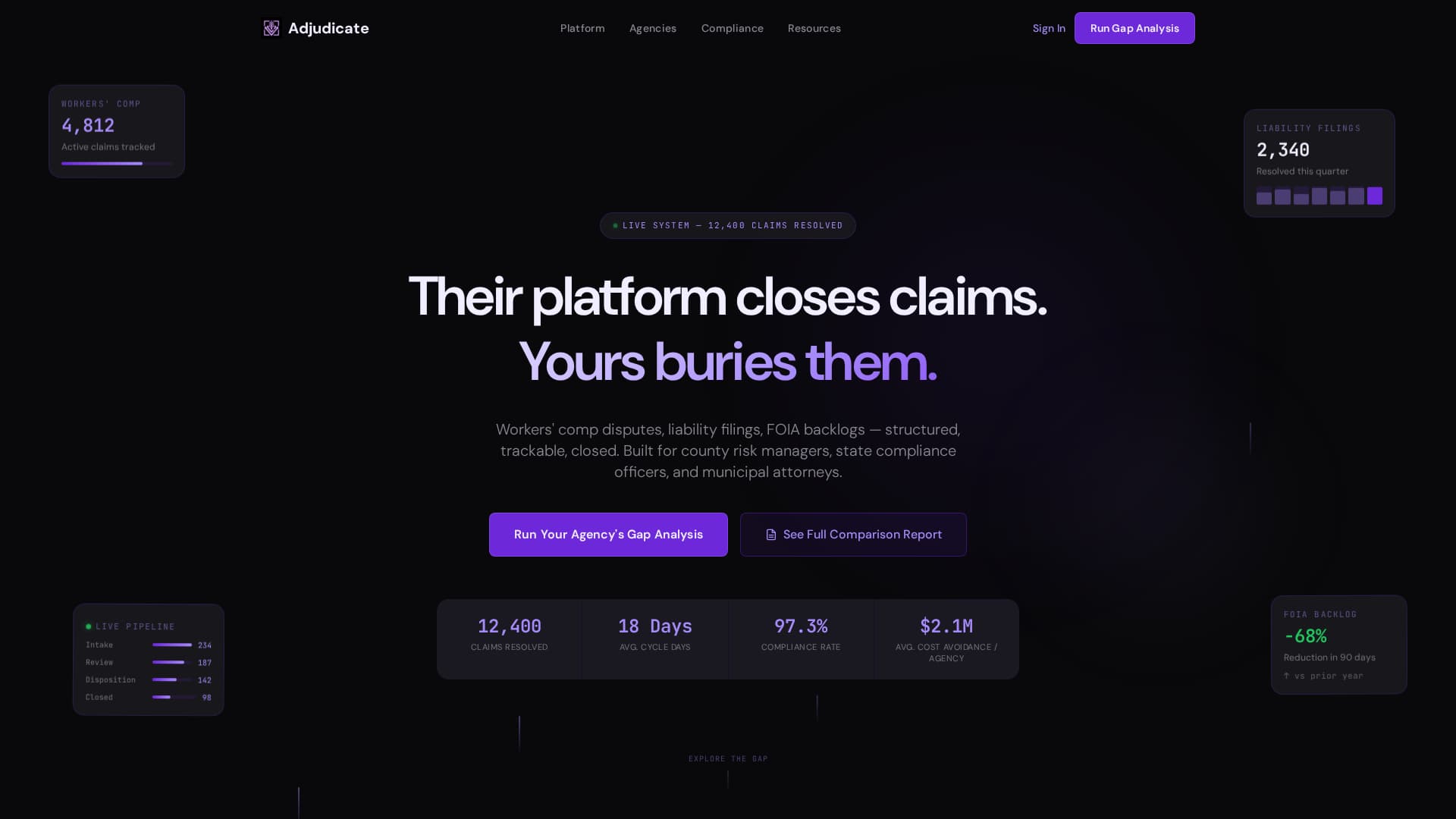 Resolve — Instant Claims Hub Landing Page Template