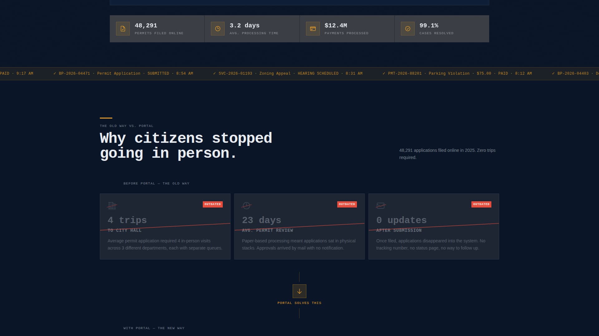 Vertex — Smart Government Portal Landing Page Template